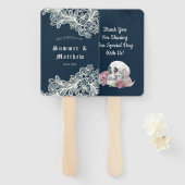 ネイビーブルースカルピンクローゼレースゴシック結婚ズ ハンドファン (正面&裏面)