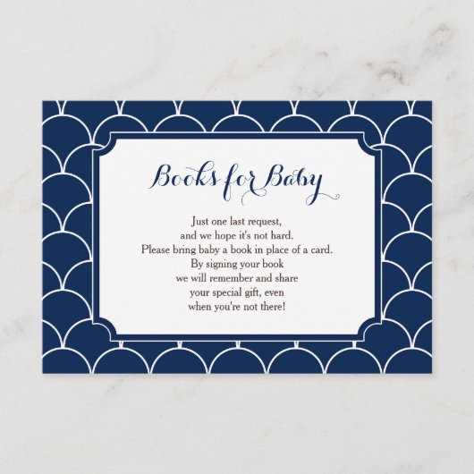 ネイビーブルースキャロプブックベビー挿入カード エンクロージャーカード (正面)