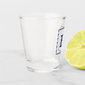 ネイビーブルースクエアフレームモノグラム ショットグラス (左)