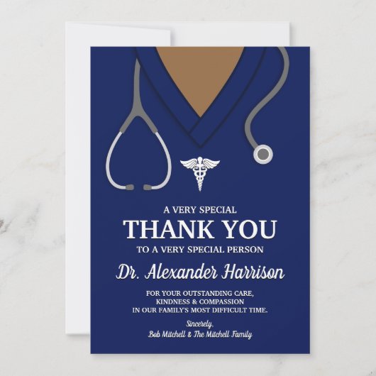 ネイビーブルースクラブ医療プロフェッショナルありがとう サンキューカード (正面)