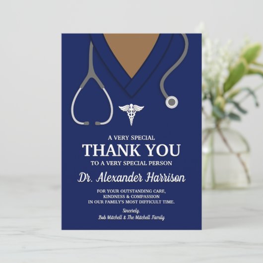 ネイビーブルースクラブ医療プロフェッショナルありがとう サンキューカード (スタンド正面)