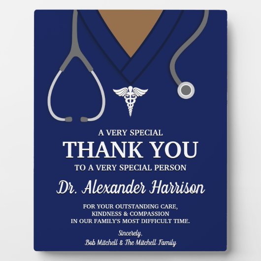 ネイビーブルースクラブ医療プロフェッショナルありがとう フォトプラーク (正面)