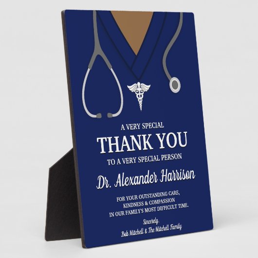 ネイビーブルースクラブ医療プロフェッショナルありがとう フォトプラーク (側面)