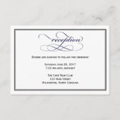 ネイビーブルースクリプトウェディングレセプション詳細カード エンクロージャーカード (正面)