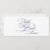 ネイビーブルースクリプトクリスチャン結婚式招待状 招待状 (裏面)