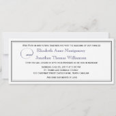 ネイビーブルースクリプトクリスチャン結婚式招待状 招待状 (正面)