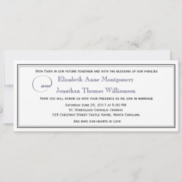 ネイビーブルースクリプトクリスチャン結婚式招待状 招待状