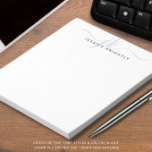 ネイビーブルースクリプトモノグラムイニシャル名 ノートパッド