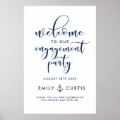 ネイビーブルースクリプト航海の婚約パーティへようこそ ポスター (正面)