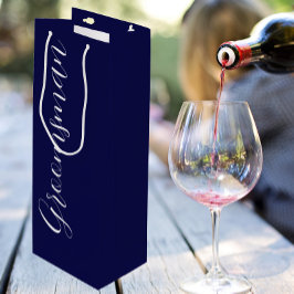 ネイビーブルースタイライズド結婚スクリプトのgroomsman ワインギフトバッグ