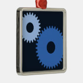 ネイビーブルースタイリッシュマシンタグ メタルオーナメント (右)