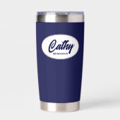 ネイビーブルースタイル化結婚された花嫁のメイド 保温保冷タンブラー (正面)