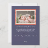 ネイビーブルースタンプ2フォトクリスマス シーズンカード (裏面)