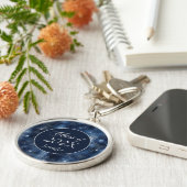 ネイビーブルースターきらめくクラス卒業キーチェーン キーホルダー (側面)