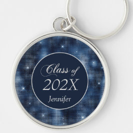 ネイビーブルースターきらめくクラス卒業キーチェーン キーホルダー