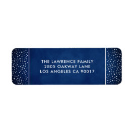 ネイビーブルースターズスノークリスマスホリデーアドレス ラベル