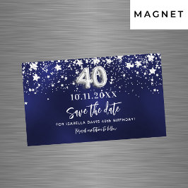 ネイビーブルースターズ40th誕生日Save the Date magnet