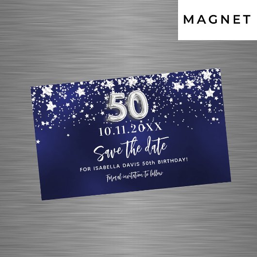ネイビーブルースターズ50th birthday Save the Date magnet