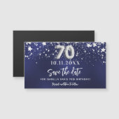 ネイビーブルースターズ70th誕生日Save the Date magnet (正面/裏面)