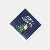 ネイビーブルースターズ&サンタ スタンダードカクテルナプキン (角)