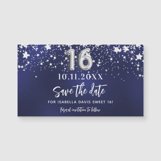 ネイビーブルースターズSweet 16デイトマグネットを保存 (正面)