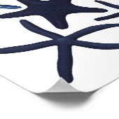 ネイビーブルースターフィッシュビーチデコール ポスター (角)