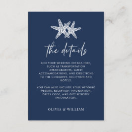 ネイビーブルースターフィッシュビーチ結婚式詳細 エンクロージャーカード