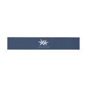 ネイビーブルースターフィッシュミニマルビーチ結婚ズ 招待状ベリーバンド (フラット)