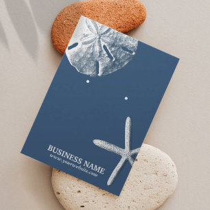 ネイビーブルースターフィッシュ&サンドドルイヤリングホルダー