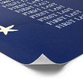 ネイビーブルースタームーンスカイ赤ちゃんシャワー座席表 ポスター (角)