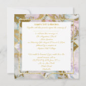 ネイビーブルースター金ゴールド結婚の積層招待状 招待状 (裏面)