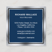 ネイビーブルースチール丸鋸手工 スクエア名刺 (裏面)