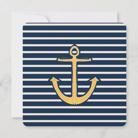 ネイビーブルーストライプいかり結婚ズ 招待状 (裏面)