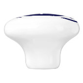 ネイビーブルーストライプと白の航海のボート セラミックノブ (側面)