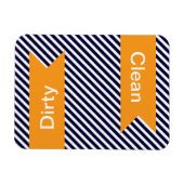 ネイビーブルーストライプのクリーン – 汚れた食洗機磁石 マグネット (横)