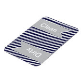 ネイビーブルーストライプのクリーン – 汚れた食洗機磁石 マグネット (左側)