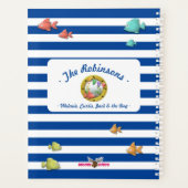 ネイビーブルーストライプのサーフ航海のサンビーチホリデイ プランナー手帳 (裏面)