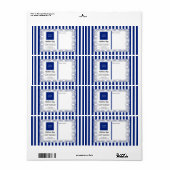 ネイビーブルーストライプのフレームとロゴ ラベル (フルシート)