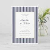 ネイビーブルーストライプのプレッピーカップルベビーシャワー