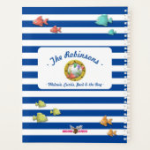 ネイビーブルーストライプのマー航海のメイドビーチホリデイ プランナー手帳 (裏面)