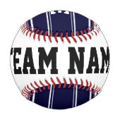 ネイビーブルーストライプのモノグラカスタムム付き 野球ボール (正面)