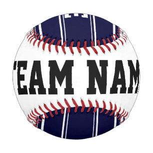 ネイビーブルーストライプのモノグラカスタムム付き 野球ボール