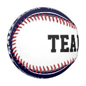 ネイビーブルーストライプのモノグラカスタムム付き 野球ボール (正面左)