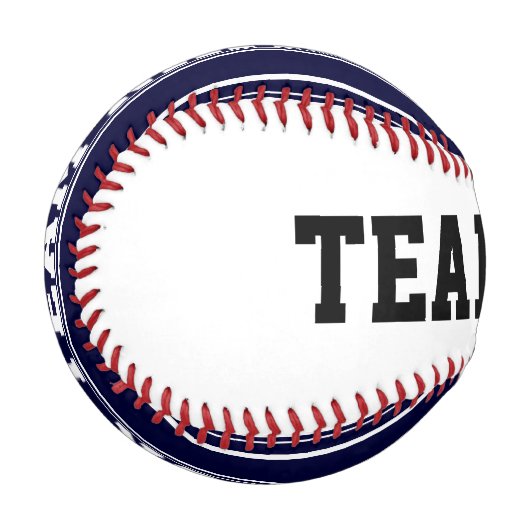 ネイビーブルーストライプのモノグラカスタムム付き 野球ボール (正面左)