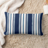 ネイビーブルーストライプのル航海のンバー枕 ランバークッション (ブランケット)