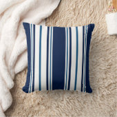 ネイビーブルーストライプの航海の装飾用クッション クッション (ブランケット)
