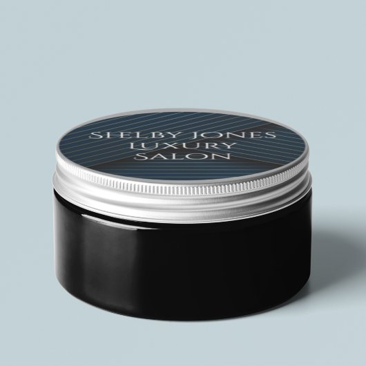 ネイビーブルーストライプの金ゴールドモダン事業 ラウンドシール