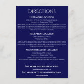 ネイビーブルーストライプの – 方向 エンクロージャーカード (裏面)