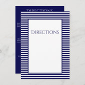 ネイビーブルーストライプの – 方向 エンクロージャーカード (正面/裏面)