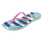 ネイビーブルーストライプシーシェル ビーチサンダル (アングル)